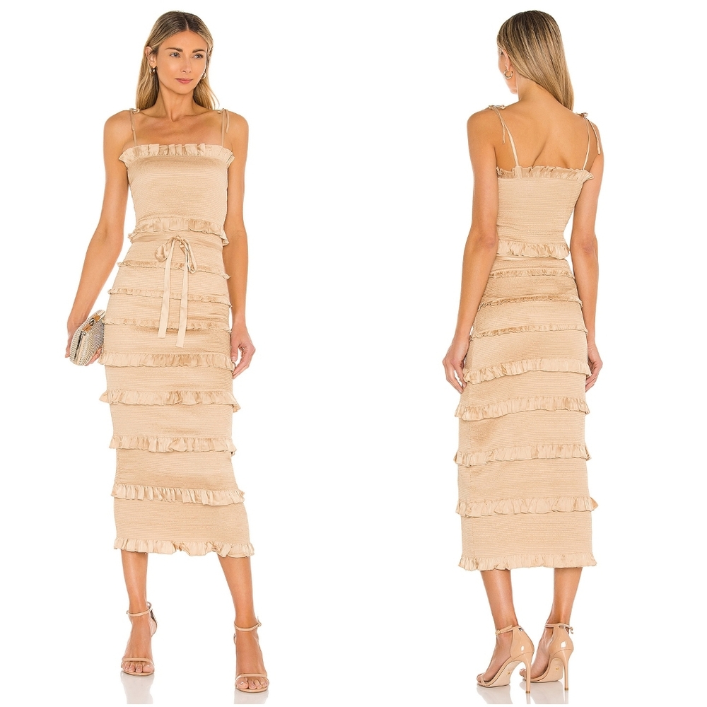V. Chapman Lily Dress in Warm Sand Tan 8 NWT New
